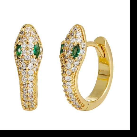 Savvy Cie 18K Over Silver Snake Earrings, New in Original Packaging, Gold Color - Picture 11 of 11